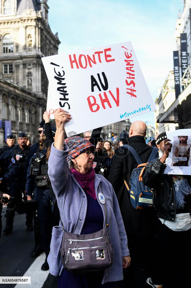 Protest Against Shein's Opening at BHV - Paris