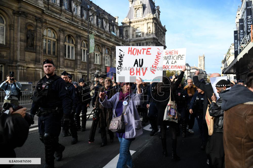 Protest Against Shein's Opening at BHV - Paris