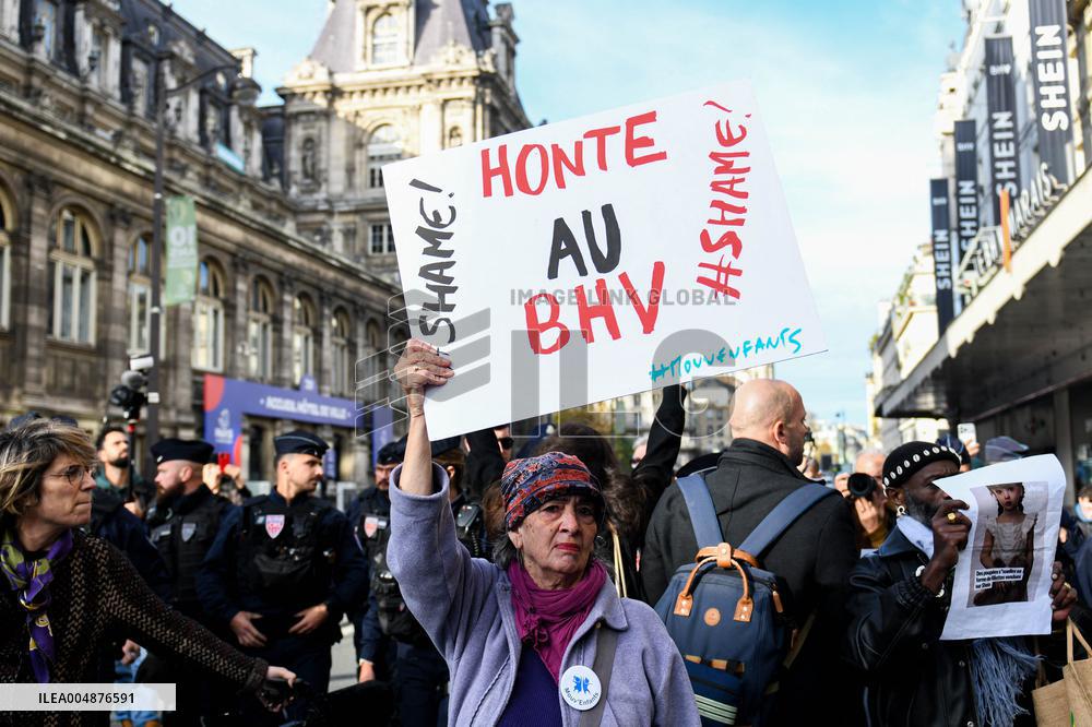 Protest Against Shein's Opening at BHV - Paris
