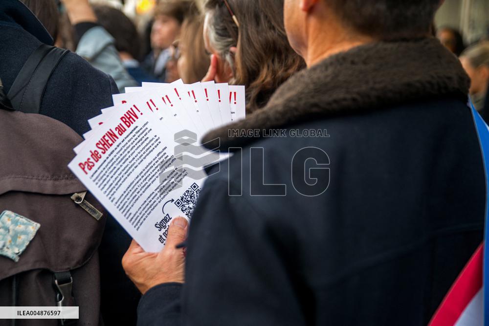 Protest Against Shein's Opening at BHV - Paris