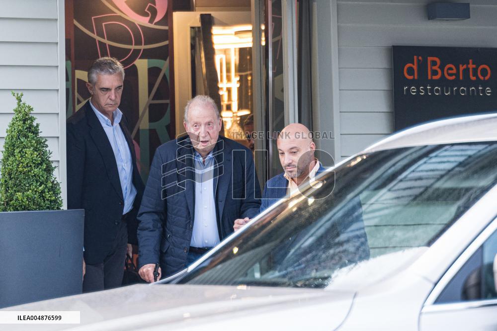 King Emeritus Juan Carlos I as He Leaves Restaurant - Spain