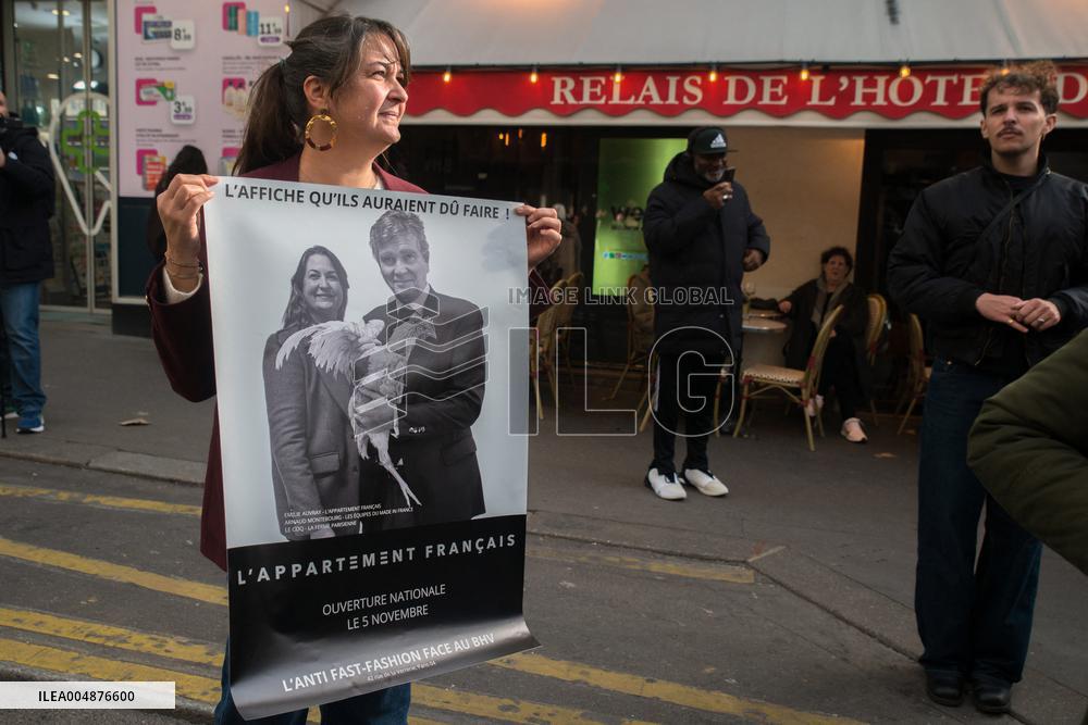 Protest Against Shein's Opening at BHV - Paris