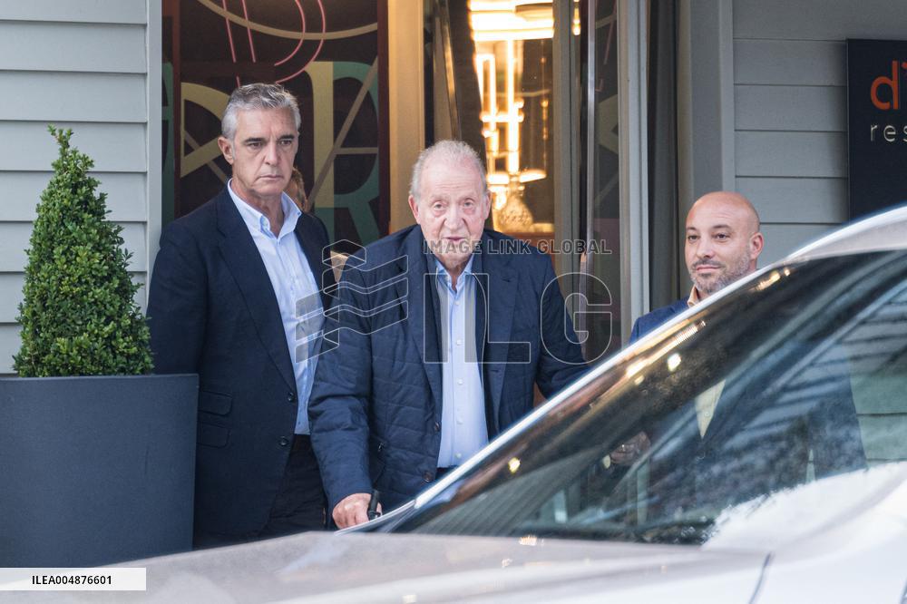 King Emeritus Juan Carlos I as He Leaves Restaurant - Spain