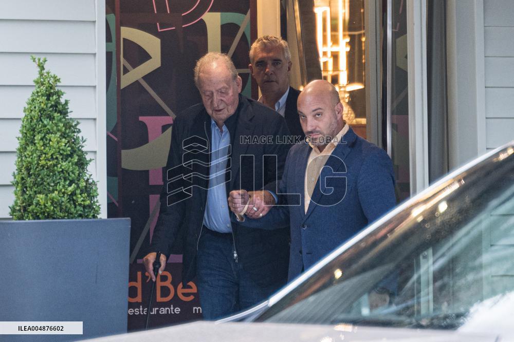 King Emeritus Juan Carlos I as He Leaves Restaurant - Spain
