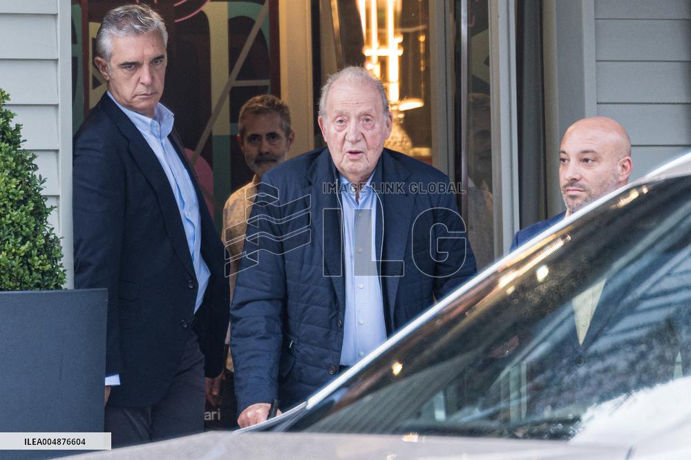 King Emeritus Juan Carlos I as He Leaves Restaurant - Spain