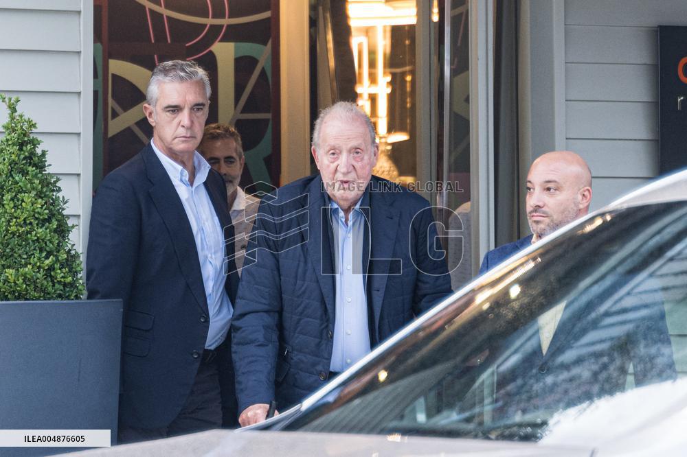 King Emeritus Juan Carlos I as He Leaves Restaurant - Spain