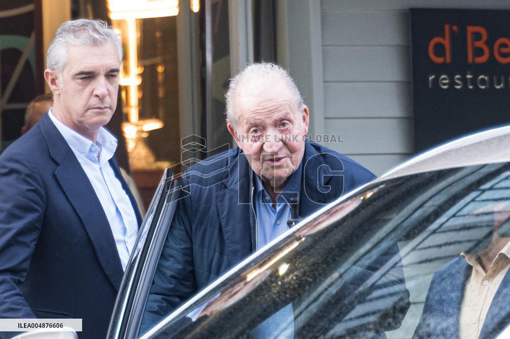 King Emeritus Juan Carlos I as He Leaves Restaurant - Spain