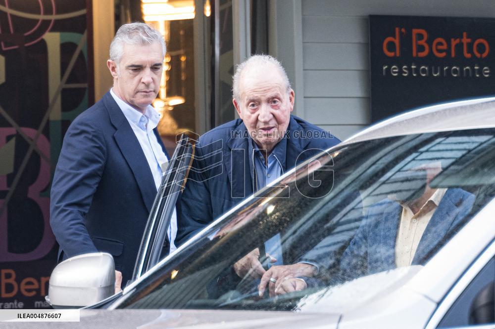 King Emeritus Juan Carlos I as He Leaves Restaurant - Spain