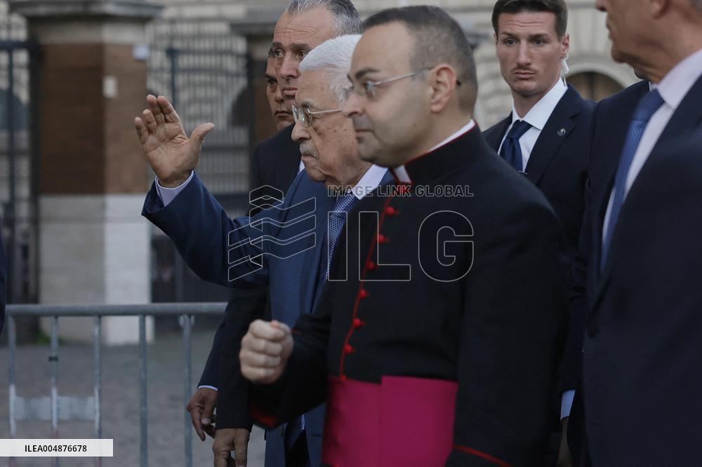 Palestinian President Abbas Visits the Tomb of Pope Francis - Rome
