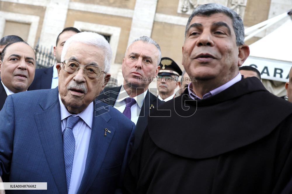 Palestinian President Abbas Visits the Tomb of Pope Francis - Rome