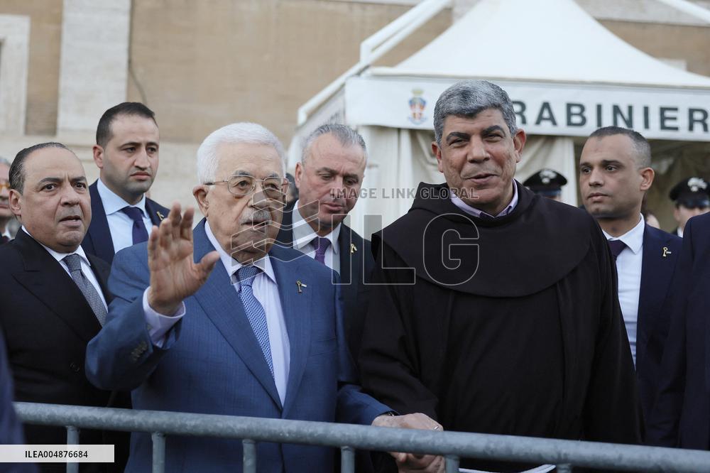 Palestinian President Abbas Visits the Tomb of Pope Francis - Rome