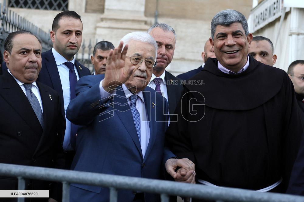 Palestinian President Abbas Visits the Tomb of Pope Francis - Rome