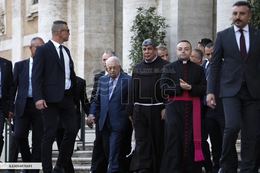 Palestinian President Abbas Visits the Tomb of Pope Francis - Rome