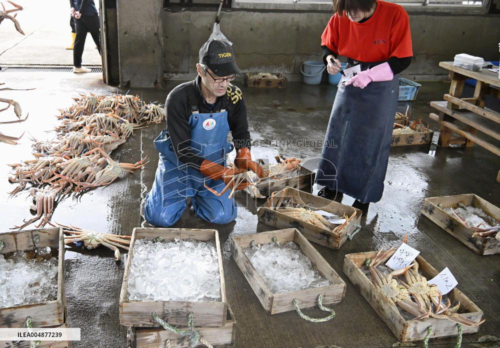 Snow crab fishing season in Japan