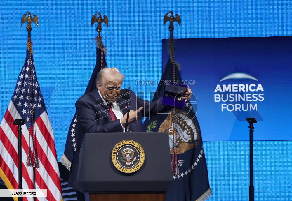 President Trump At American Business Forum - Miami
