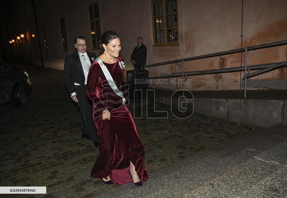 SWEDEN'S CROWN PRINCESS COUPLE AT GUSTAV ADOLF'S ACADEMY