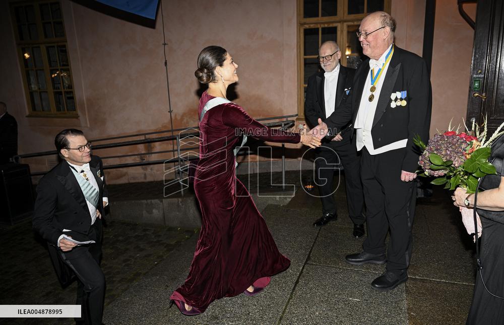 SWEDEN'S CROWN PRINCESS COUPLE AT GUSTAV ADOLF'S ACADEMY