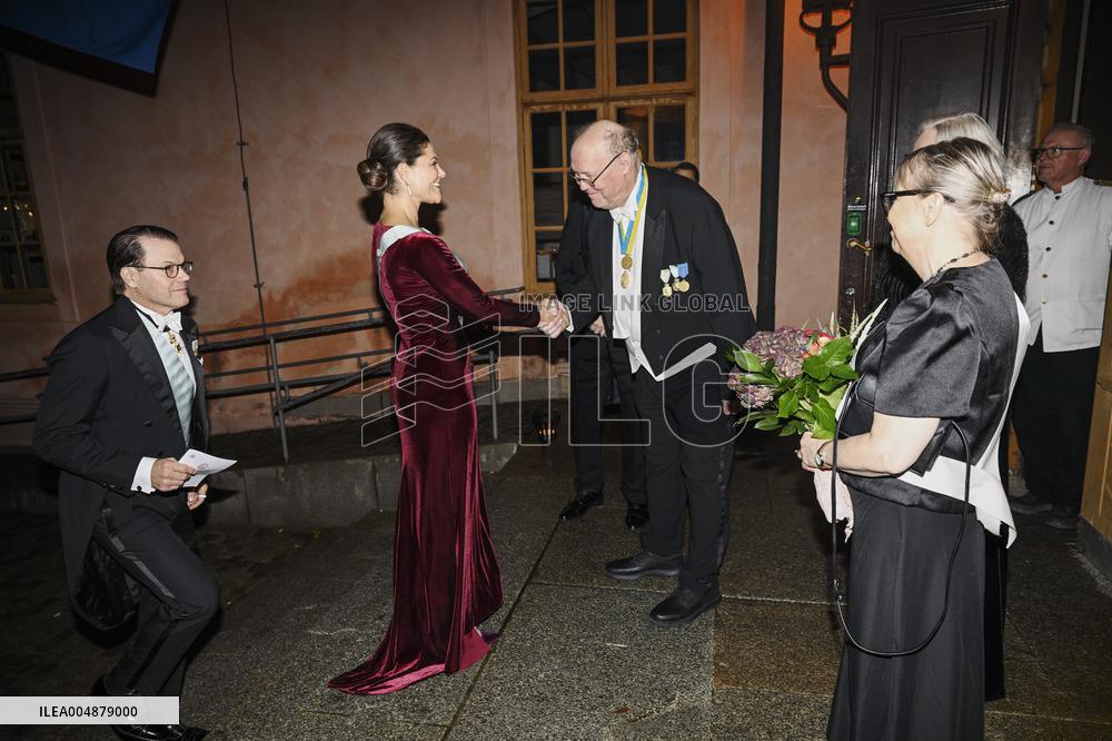 SWEDEN'S CROWN PRINCESS COUPLE AT GUSTAV ADOLF'S ACADEMY