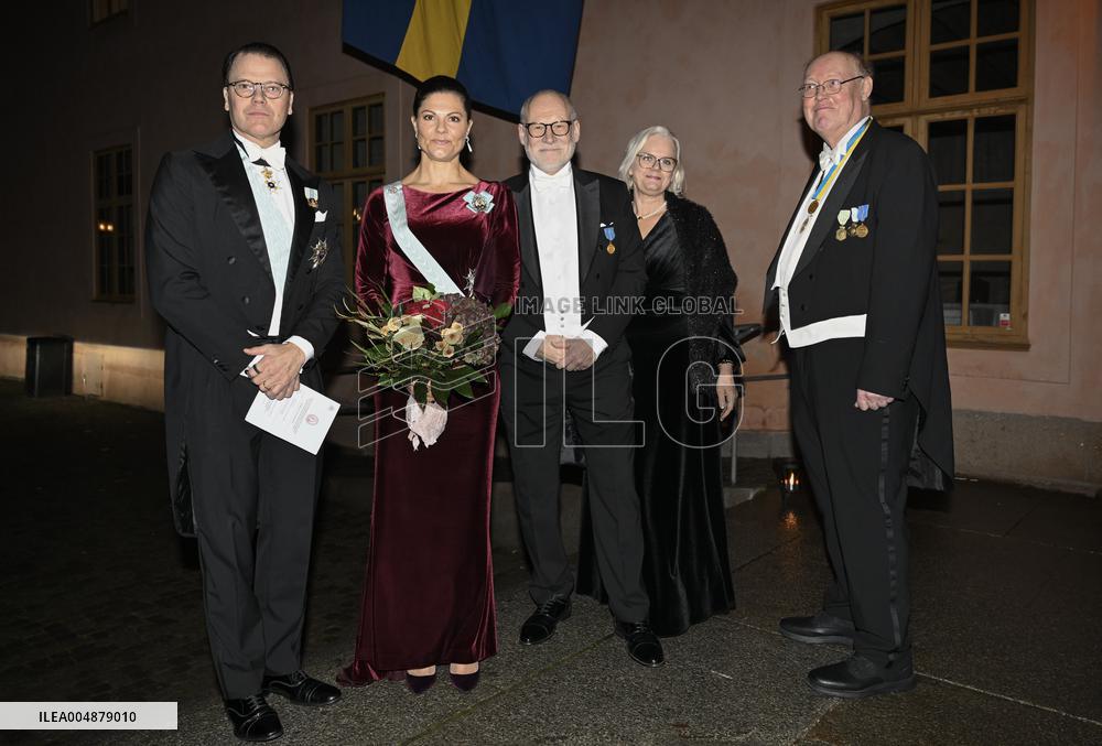 SWEDEN'S CROWN PRINCESS COUPLE AT GUSTAV ADOLF'S ACADEMY