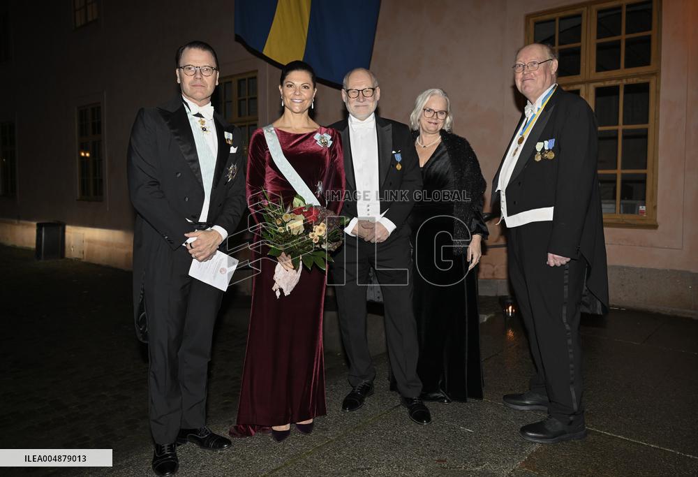 SWEDEN'S CROWN PRINCESS COUPLE AT GUSTAV ADOLF'S ACADEMY