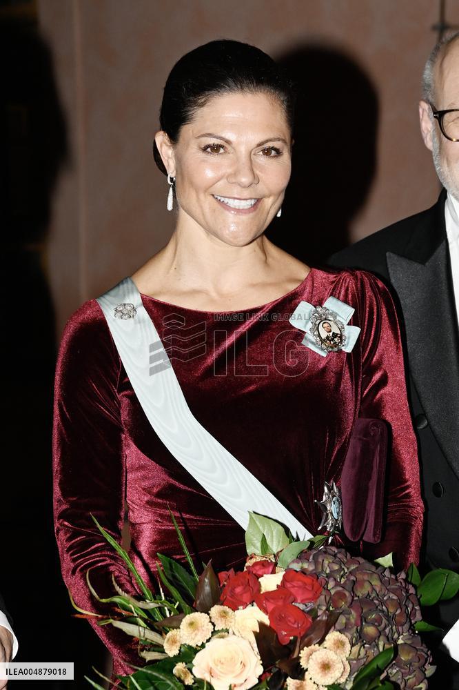 SWEDEN'S CROWN PRINCESS COUPLE AT GUSTAV ADOLF'S ACADEMY