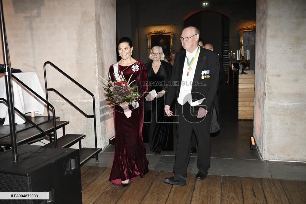 SWEDEN'S CROWN PRINCESS COUPLE AT GUSTAV ADOLF'S ACADEMY