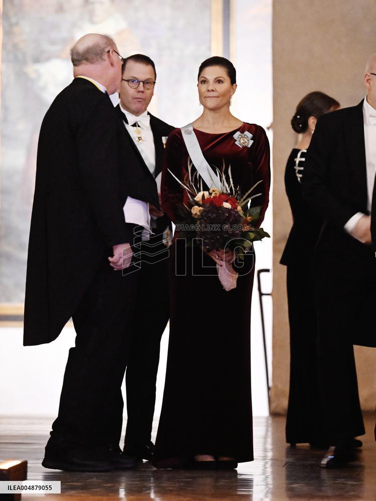 SWEDEN'S CROWN PRINCESS COUPLE AT GUSTAV ADOLF'S ACADEMY