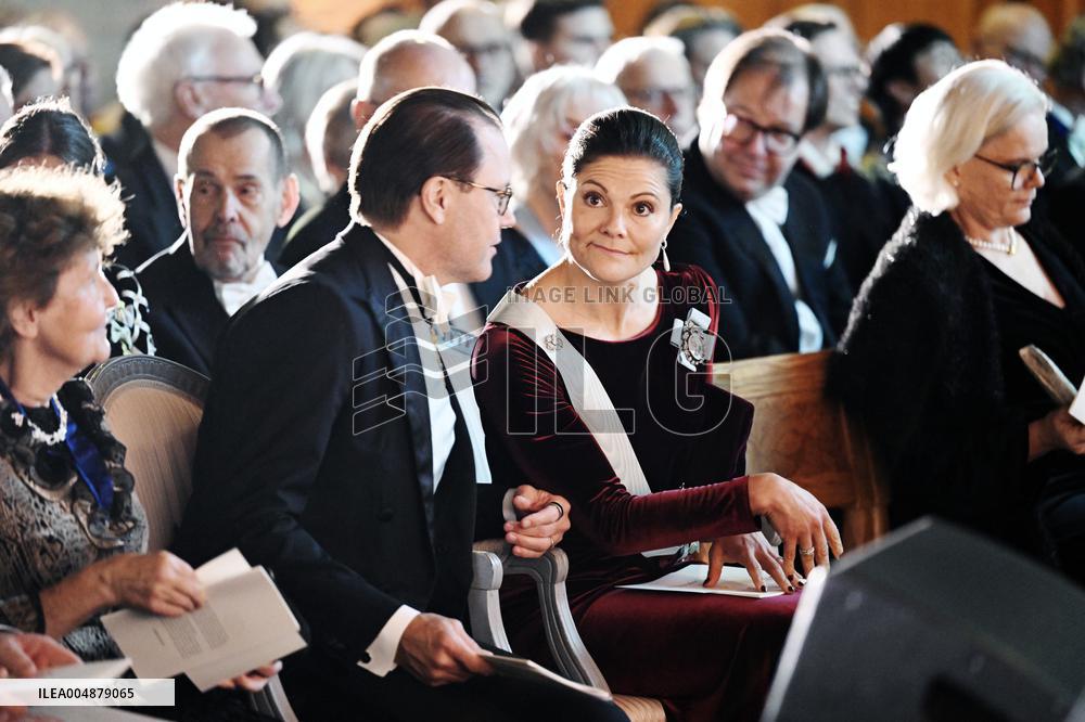 SWEDEN'S CROWN PRINCESS COUPLE AT GUSTAV ADOLF'S ACADEMY