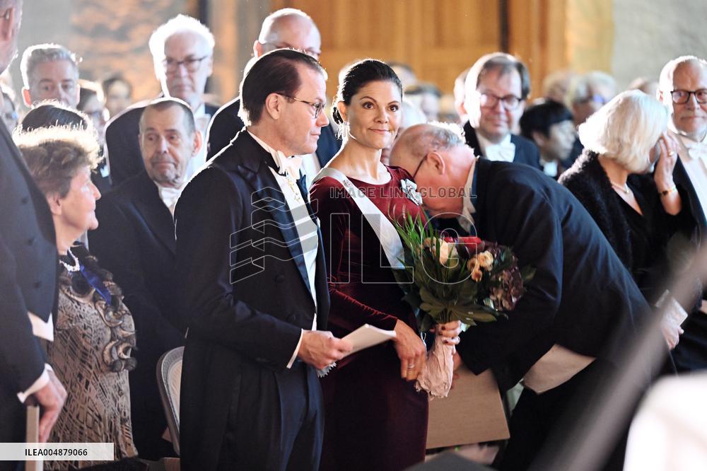 SWEDEN'S CROWN PRINCESS COUPLE AT GUSTAV ADOLF'S ACADEMY
