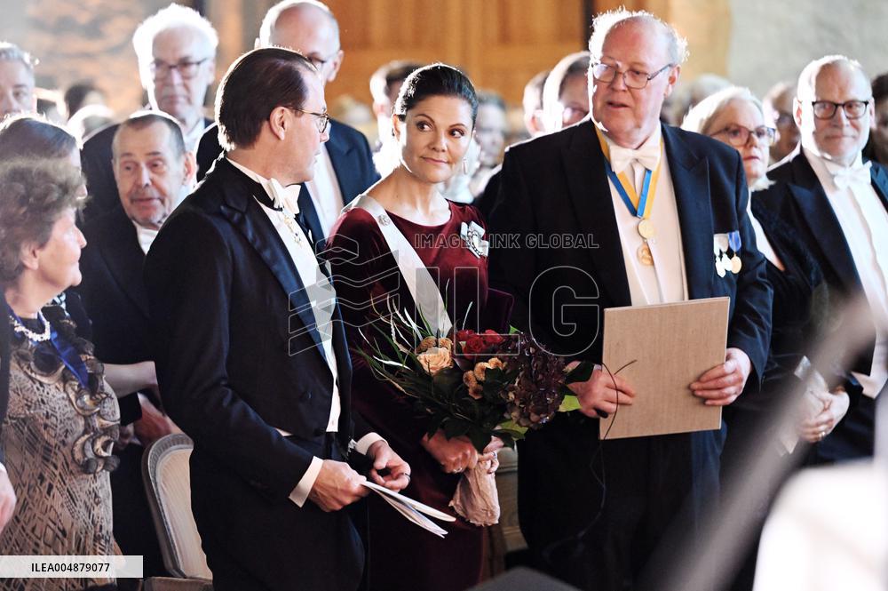 SWEDEN'S CROWN PRINCESS COUPLE AT GUSTAV ADOLF'S ACADEMY