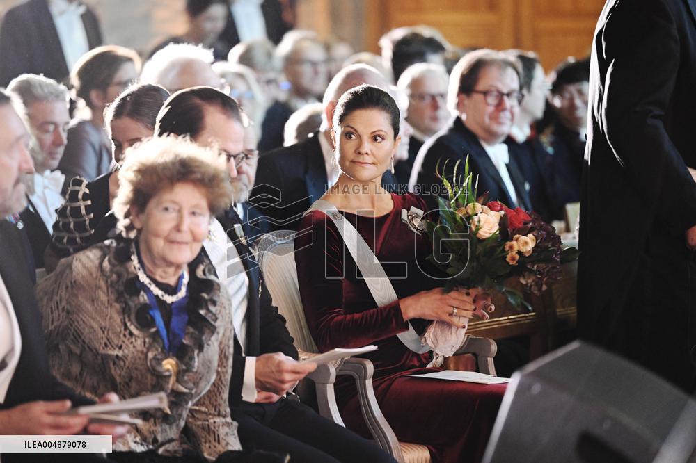 SWEDEN'S CROWN PRINCESS COUPLE AT GUSTAV ADOLF'S ACADEMY
