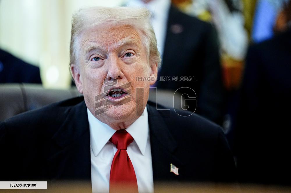 Trump Speaks in The Oval Office - Washington