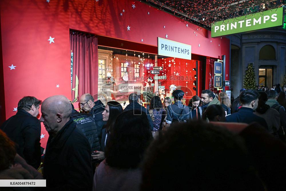 Inauguration of the Printemps Christmas window displays in Paris FA
