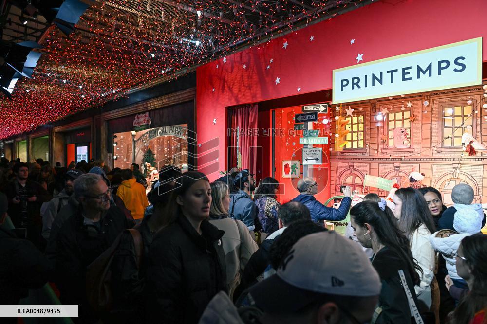Inauguration of the Printemps Christmas window displays in Paris FA