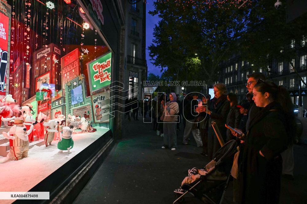 Inauguration of the Printemps Christmas window displays in Paris FA