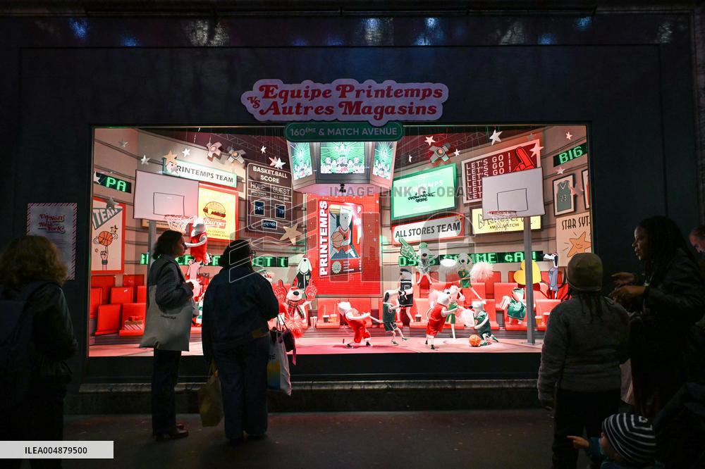 Inauguration of the Printemps Christmas window displays in Paris FA