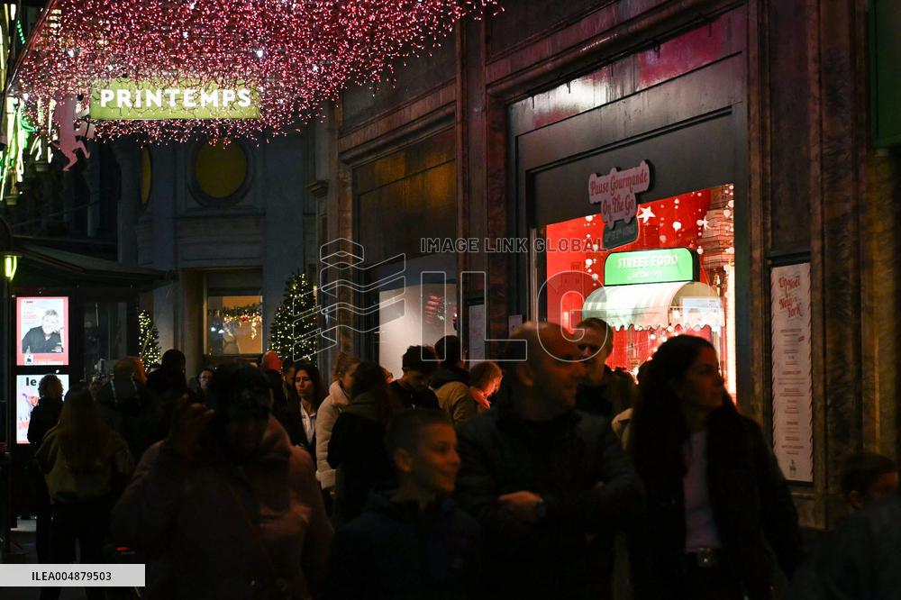 Inauguration of the Printemps Christmas window displays in Paris FA