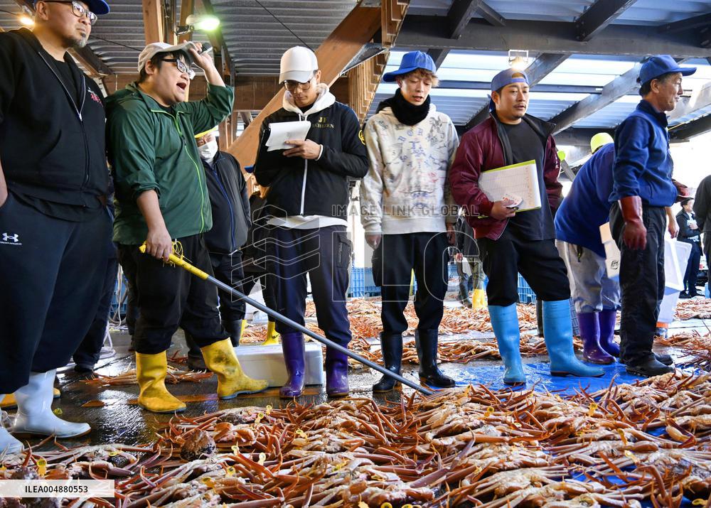 Season's 1st catch of Echizen crabs