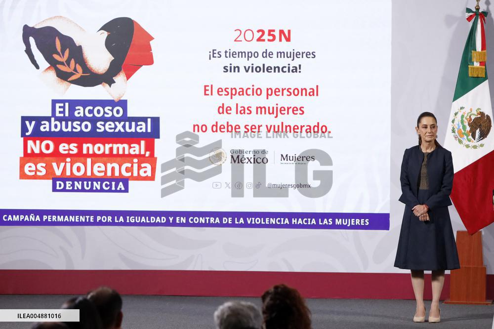 Mexican President Claudia Sheinbaum Holds Briefing Conference - Mexico