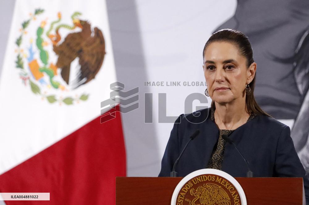 Mexican President Claudia Sheinbaum Holds Briefing Conference - Mexico