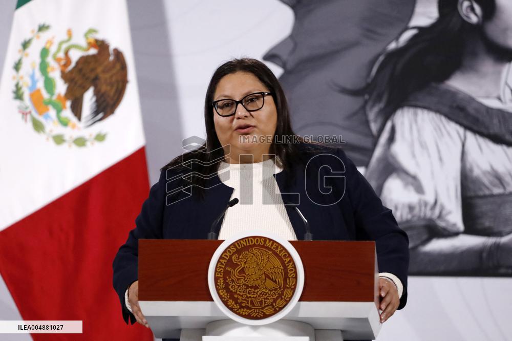 Mexican President Claudia Sheinbaum Holds Briefing Conference - Mexico