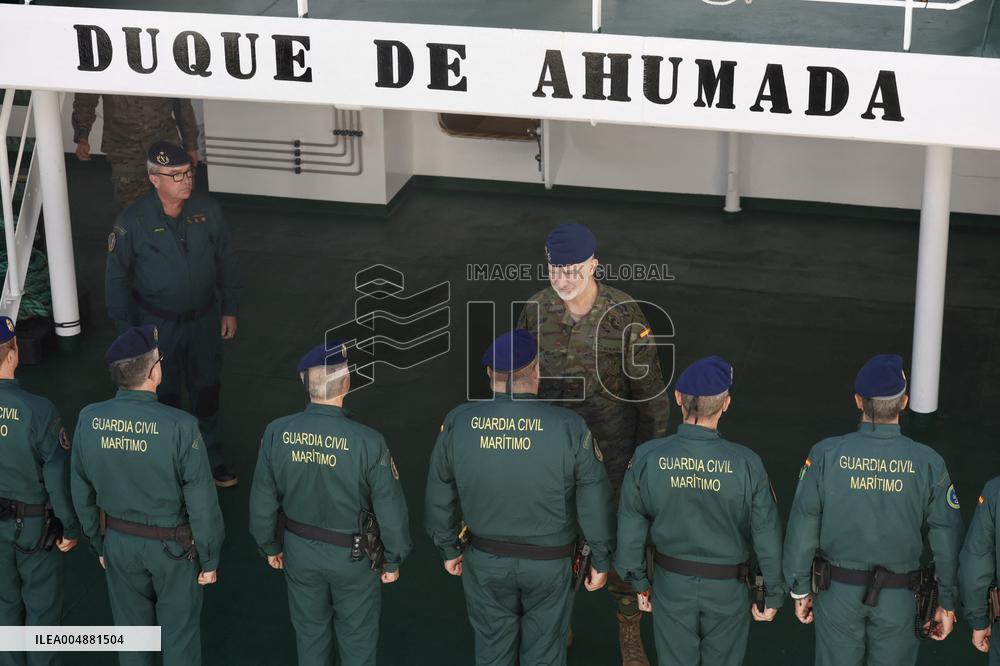 King Felipe VI Visits Civil Guard Maritime Unit - Cadiz