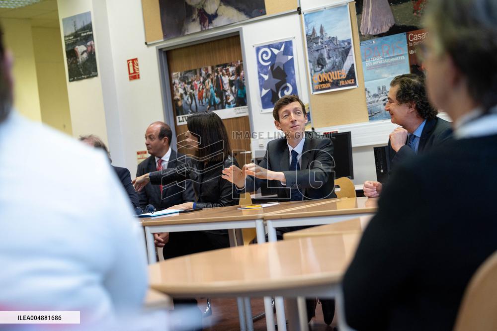 Edouard Geffray visit Gustave Ferrie High School - Paris AJ