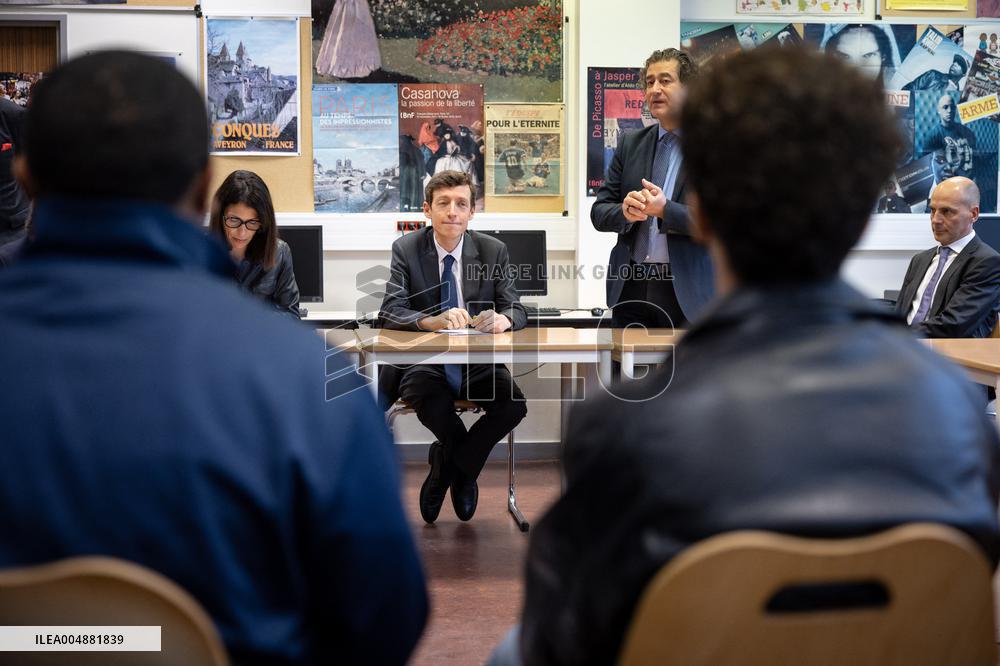 Edouard Geffray visit Gustave Ferrie High School - Paris AJ