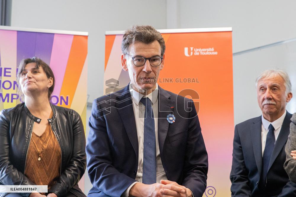Minister Philippe Baptiste Visits Champollion University In Albi - France