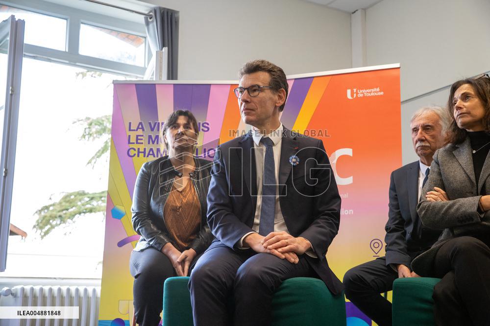 Minister Philippe Baptiste Visits Champollion University In Albi - France