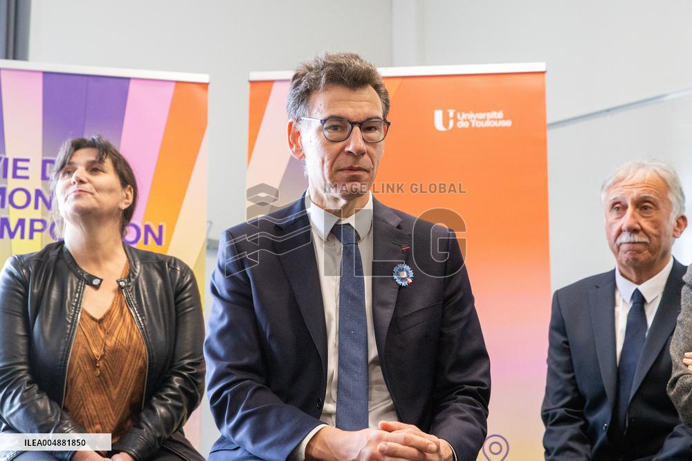 Minister Philippe Baptiste Visits Champollion University In Albi - France