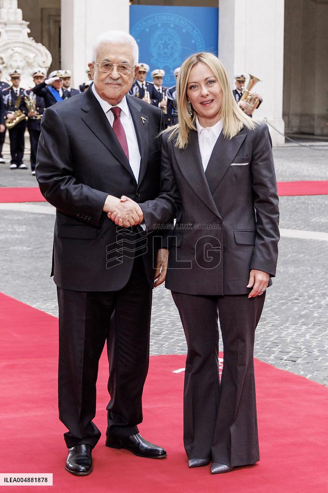 Giorgia Meloni Receives Palestinian Authority President - Rome