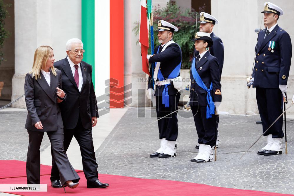 Giorgia Meloni Receives Palestinian Authority President - Rome