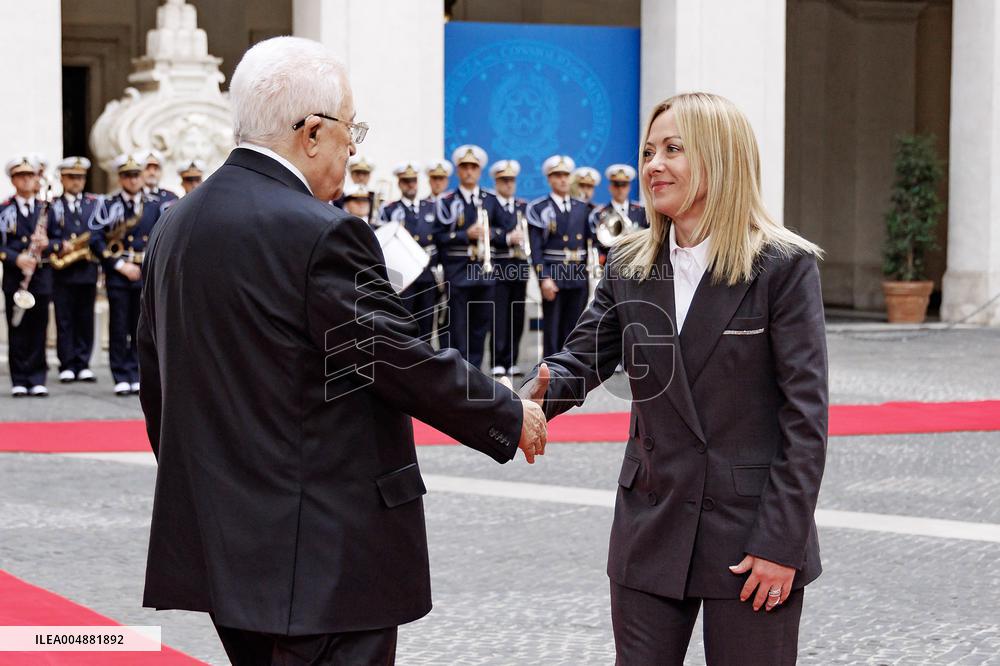 Giorgia Meloni Receives Palestinian Authority President - Rome